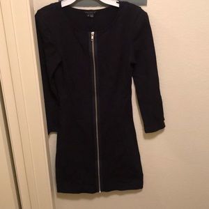 Theory long sleeved bodycon dress in navy